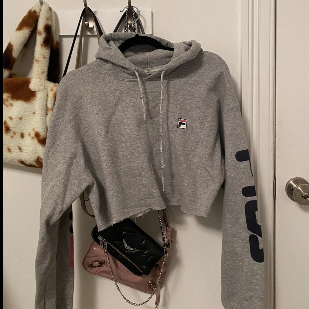 FILA grey cropped hoodie